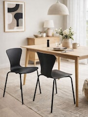 Fusion Living Set of 2 Black Fusion Living Hoxton Plastic Dining Chairs - Image 1 of 6
