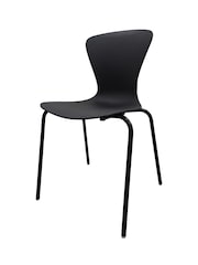 Fusion Living Set of 2 Black Fusion Living Hoxton Plastic Dining Chairs - Image 2 of 6