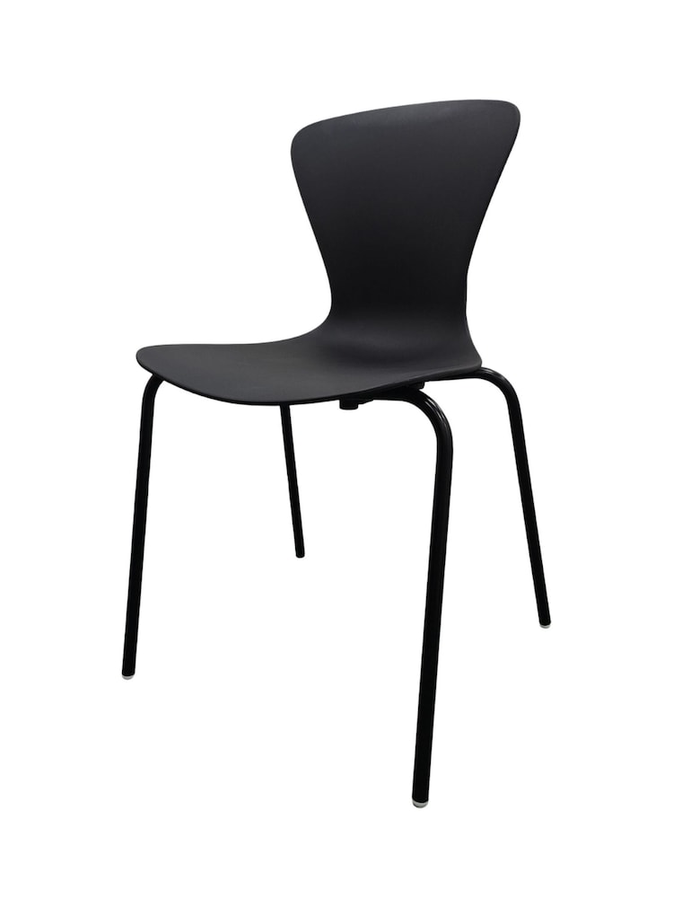 Fusion Living Set of 2 Black Fusion Living Hoxton Plastic Dining Chairs - Image 2 of 6 Fusion Living Set of 2 Black Fusion Living Hoxton Plastic Dining Chairs - Image 2 of 6