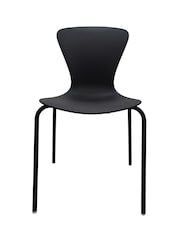 Fusion Living Set of 2 Black Fusion Living Hoxton Plastic Dining Chairs - Image 3 of 6