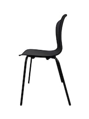 Fusion Living Set of 2 Black Fusion Living Hoxton Plastic Dining Chairs - Image 4 of 6