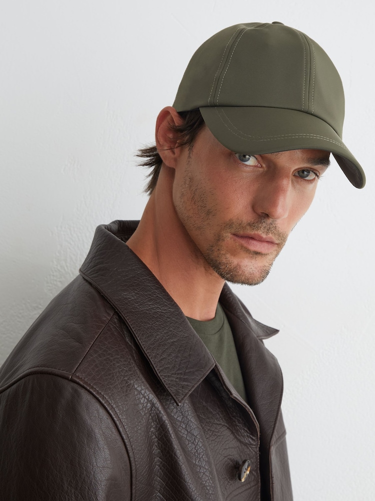 Reiss Dark Green Caleb Technical Logo-Embroidered Baseball Cap - Image 1 of 5 Reiss Dark Green Caleb Technical Logo-Embroidered Baseball Cap - Image 1 of 5