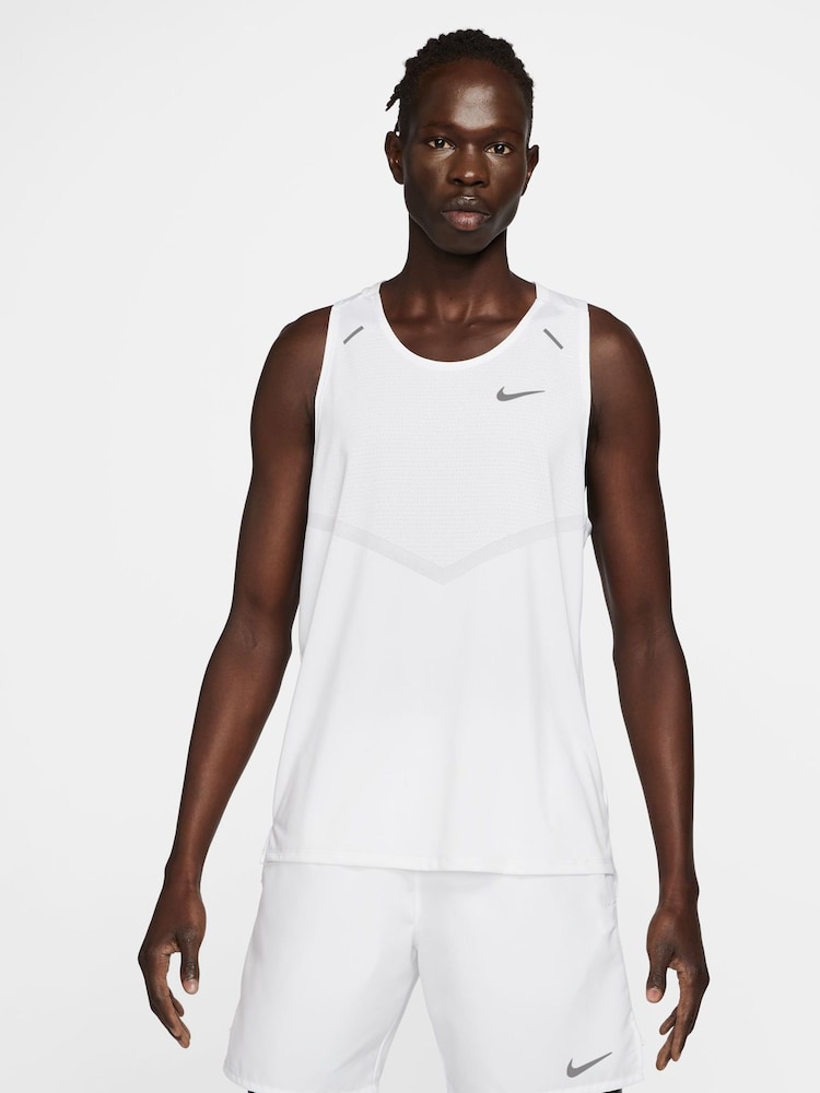 Nike White Rise 365 Dri-FIT Running Tank - Image 1 of 11