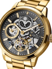 Spirit Gold Spirit Gents Gold Plated Sun Moon Automatic Bracelet Watch - Image 2 of 5