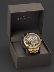 Spirit Gold Spirit Gents Gold Plated Sun Moon Automatic Bracelet Watch - Image 5 of 5