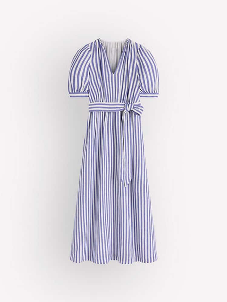 Синий - Boden Double Cloth Puff Sleeve Dress - Изображение 1 1