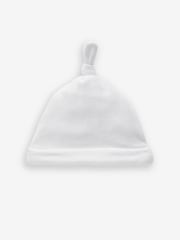 White Velour Baby Tie Top Hats 2 Pack (0-12mths) - Image 2 of 4