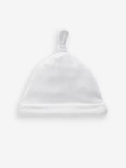 White Velour Baby Tie Top Hats 2 Pack (0-12mths) - Image 3 of 4