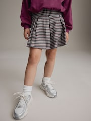 Burgundy Red Varsity Bubble Hem 100% Cotton Sweat & Check Skirt Set (3-16yrs) - Image 3 of 8