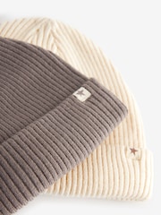 Tan/Cream Baby Beanie Hats 2 Pack - Image 4 of 5