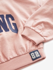 Pink Varsity Graphic 100% Cotton Long Sleeve Sweatshirt (3-16yrs) - Image 6 of 6
