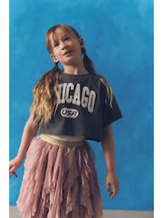 Grey/White 100% Cotton Varsity Graphic Layered T-Shirt and Vest (3-16yrs) - Image 10 of 11