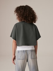 Grey/White 100% Cotton Varsity Graphic Layered T-Shirt and Vest (3-16yrs) - Image 2 of 11