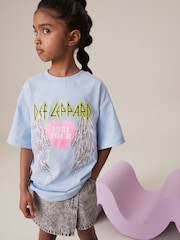 Blue 100% Cotton Def Leppard Band License Oversized T-Shirt (3-16yrs) - Image 1 of 7