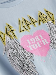 Blue 100% Cotton Def Leppard Band License Oversized T-Shirt (3-16yrs) - Image 5 of 7