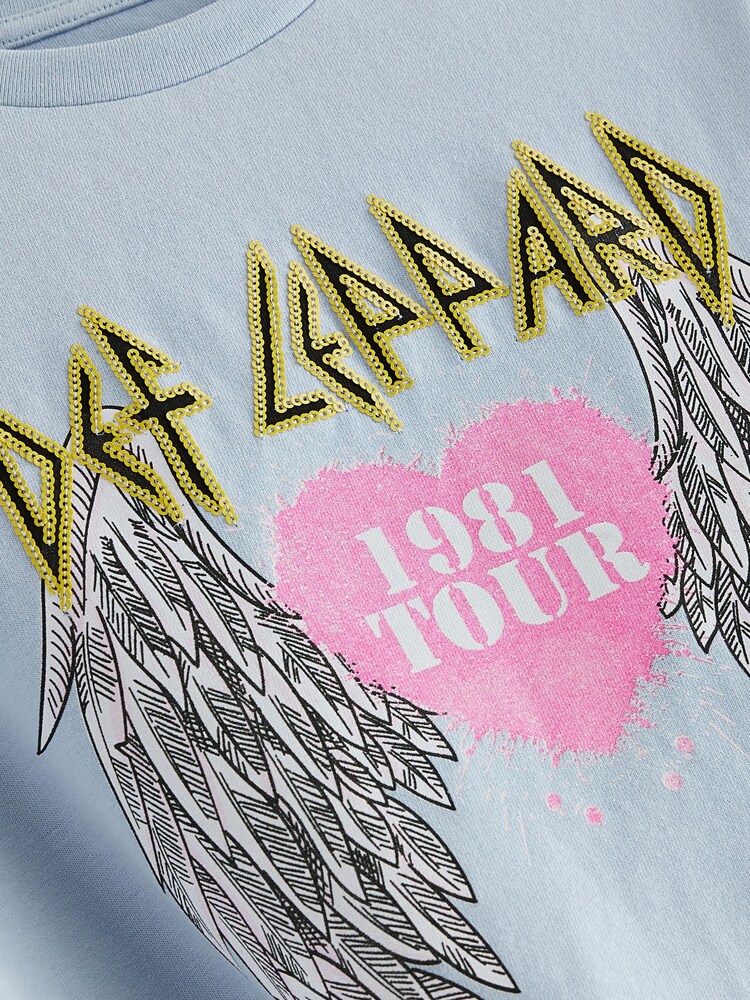 Blue 100% Cotton Def Leppard Band License Oversized T-Shirt (3-16yrs) - Image 5 of 7