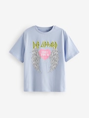 Blue 100% Cotton Def Leppard Band License Oversized T-Shirt (3-16yrs) - Image 6 of 7
