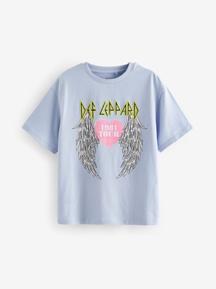Blue 100% Cotton Def Leppard Band License Oversized T-Shirt (3-16yrs) - Image 6 of 7