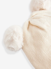 Crema - Gorro de bebé delicado con doble pompón - Imagen 4 de 4