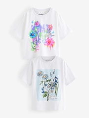 Weiß - T-Shirt mit Schmetterlings-Grafik im Graffiti-Style (3–16 Jahre) - Bild 1 von 5