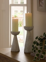 Natural Scandi Textured Pillar Candle Holder - Image 2 of 4