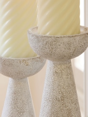 Natural Scandi Textured Pillar Candle Holder - Image 3 of 4