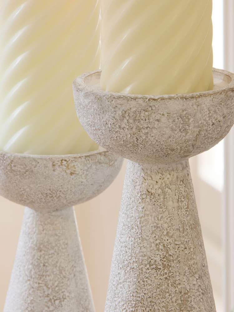 Natural Scandi Textured Pillar Candle Holder - Image 3 of 4