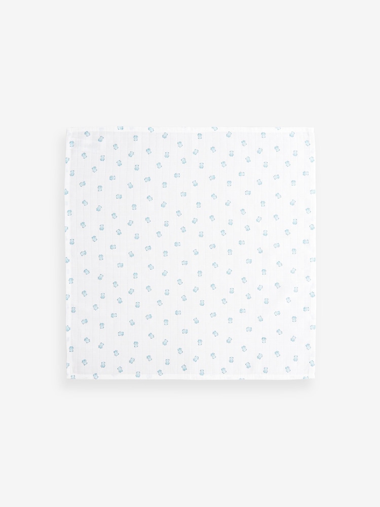 Modra z medvedki - dojenček Muslins 100% Cotton Cloths 4 komplet - Slika 2 iz 7 Modra z medvedki - dojenček Muslins 100% Cotton Cloths 4 komplet - Slika 2 iz 7