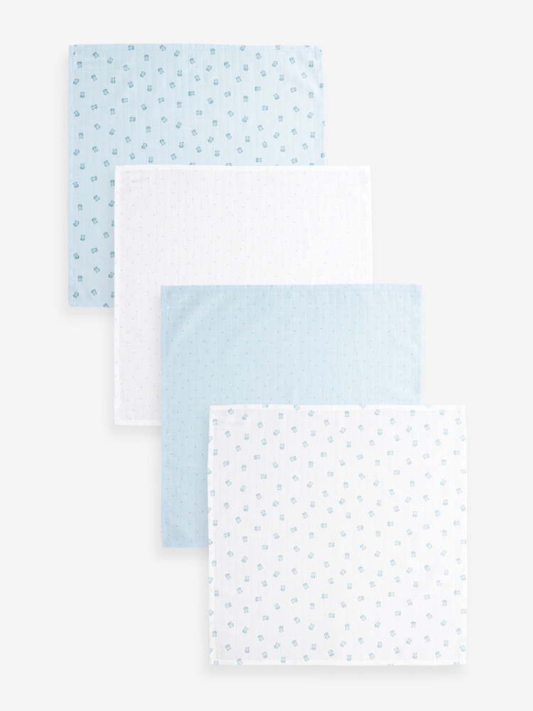 Blue Bear Baby Muslins 100% Cotton Cloths 4 Pack - Image 6 of 7