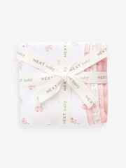 Pink Bunny Baby Muslins 100% Cotton Cloths 4 Pack - Image 2 of 7