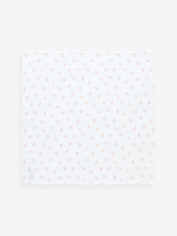 Pink Bunny Baby Muslins 100% Cotton Cloths 4 Pack - Image 4 of 7
