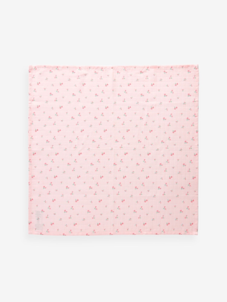 Pink Bunny Baby Muslins 100% Cotton Cloths 4 Pack - Image 5 of 7