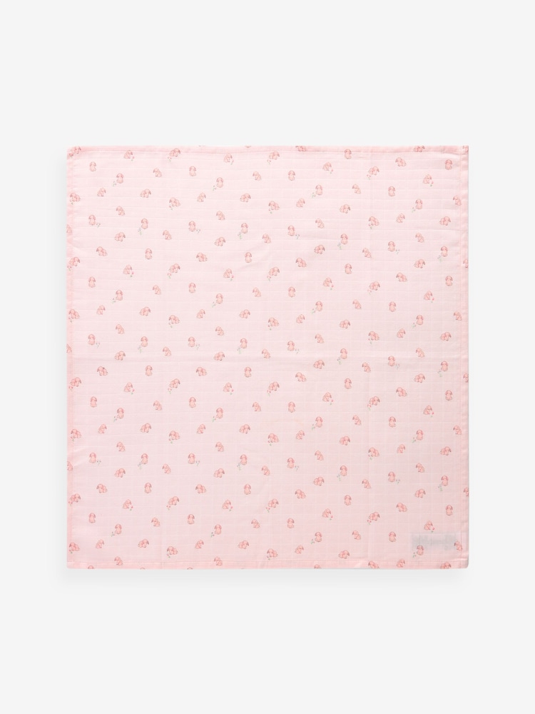 Roza z zajčkom - dojenček Muslins 100% Cotton Cloths 4 komplet - Slika 7 iz 7 Roza z zajčkom - dojenček Muslins 100% Cotton Cloths 4 komplet - Slika 7 iz 7