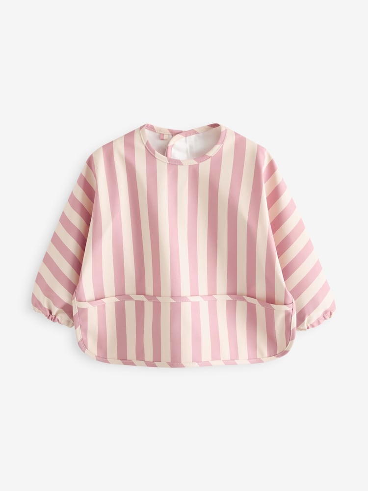 Pink Baby Weaning And Feeding Sleeved Bib - Image 1 of 4