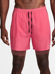 Nike Pink Dri-FIT Stride 5 Inch 2-in-1 Running Shorts - Image 1 of 5