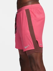 Nike Pink Dri-FIT Stride 5 Inch 2-in-1 Running Shorts - Image 3 of 5