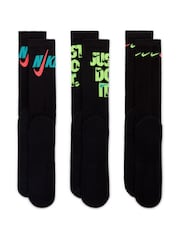 Nike Black Everyday Plus Cushioned Crew Socks 3 Pack - Image 3 of 5