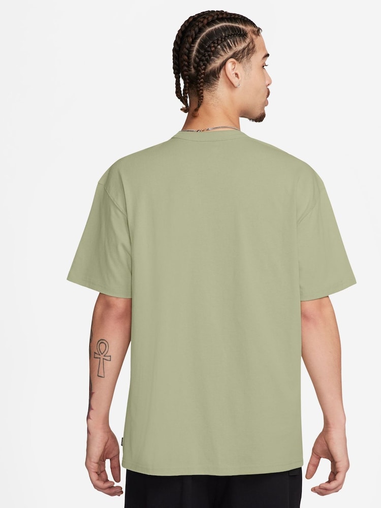 Nike Olive Aura Sportswear Premium 100% Cotton Essentials T-Shirt - Image 2 of 3