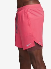 Nike Pink Dri-FIT Stride 7 Inch 2-In-1 Running Shorts - Image 3 of 4