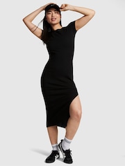 Victoria's Secret PINK Pure Black Short Sleeve Midi Dress - Image 1 of 3