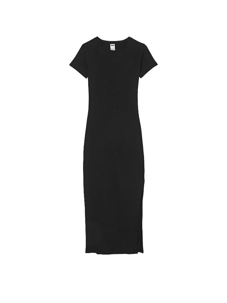 Victoria's Secret PINK Pure Black Short Sleeve Midi Dress - Image 3 of 3