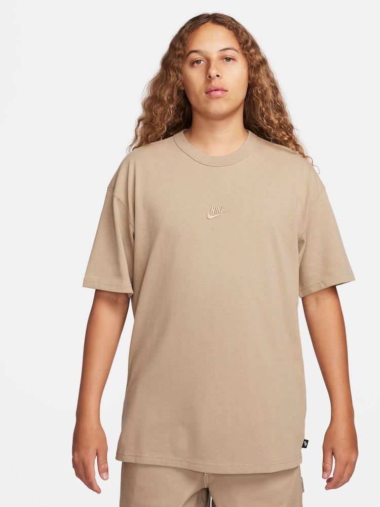 Nike Khaki Sportswear Premium Essentials T-Shirt - Image 1 of 6 Nike Khaki Sportswear Premium Essentials T-Shirt - Image 1 of 6
