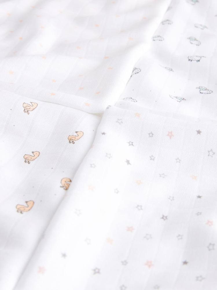 Weiß mit dezentem Animal-Print - Baby-Spucktücher aus 100 % Baumwoll-Mussselin im 4er Pack - Bild 11 von 11 Weiß mit dezentem Animal-Print - Baby-Spucktücher aus 100 % Baumwoll-Mussselin im 4er Pack - Bild 11 von 11