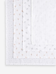 White Delicate Animal Baby Muslins 100% Cotton Cloths 4 Pack - Image 2 of 11