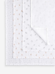 White Delicate Animal Baby Muslins 100% Cotton Cloths 4 Pack - Image 3 of 11