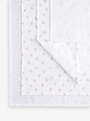 White Delicate Animal Baby Muslins 100% Cotton Cloths 4 Pack - Image 4 of 11