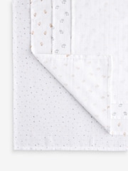 White Delicate Animal Baby Muslins 100% Cotton Cloths 4 Pack - Image 5 of 11