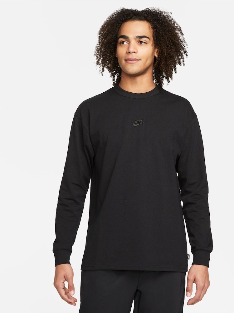 Nike Black Sportswear Premium Essentials 100% Cotton T-Shirt - Image 1 of 10