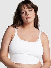 Victoria's Secret PINK Optic White Longline Seamless Low Impact Sports Bra - Image 1 of 4