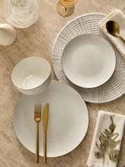 12 Piece White Nova Gold Rim Dinner Set - Image 2 of 4
